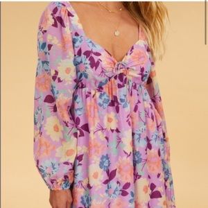 NWT Billabong The Salty Blonde Paradise Love Peasant Midi Dress Floral Juniors S